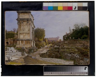 Forum Romanum med Titusbågen och Colosseum av Josef Theodor Hansen