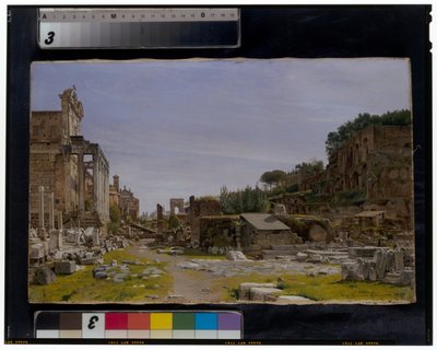 Två vyer av Forum Romanum av Josef Theodor Hansen