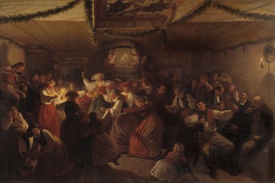 Bröllopsfest från Vingåker, 1857 av Josef Wilhelm Wallander