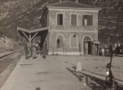 Album "Mitt världskrig - minnen av sydvästra fronten i Kärnten, Italien, Trentino-Alto Adige) 31/03/1915-12/11/ 1918 - Josef Zohles Wien ": station i Chiusaforte (s/v) av Josef Zohles