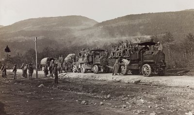 Album "Mitt världskrig - minnen av sydvästra fronten i Kärnten, Italien, Trentino-Alto Adige) 31/03/1915-12/11/ 1918 - Josef Zohles Wien ": militärfordon i Hermag av Josef Zohles