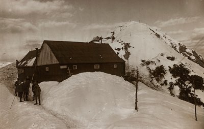 Album "Mitt världskrig - minnen av sydvästra fronten i Kärnten, Italien, Trentino-Alto Adige) 31/03/1915-12/11/1918 - Josef Zohles Wien ": militärbarack (s/v foto av Josef Zohles