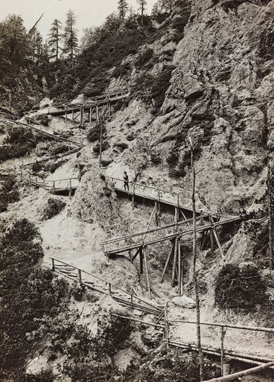 Album "Mitt världskrig - minnen av sydvästra fronten i Kärnten, Italien, Trentino-Alto Adige) 31/03/1915-12/11/1918 - Josef Zohles Wien ": trägångar till berget av Josef Zohles