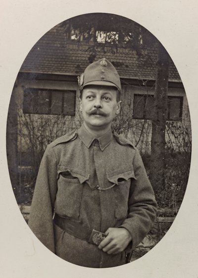 Album "Mitt världskrig - minnen av sydvästra fronten i Kärnten, Italien, Trentino-Alto Adige) 31/03/1915-12/11/1918 - Josef Zohles Vienna ": porträtt av soldat (s/v ph) av Josef Zohles