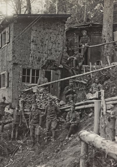 Album "Mitt världskrig - minnen av sydvästra fronten i Kärnten, Italien, Trentino-Alto Adige) 31/03/1915-12/11/ 1918 - Josef Zohles Wien ": militärläger (s/v foto) av Josef Zohles