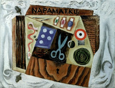 Stilleben med sax, 1916 av Josef Čapek