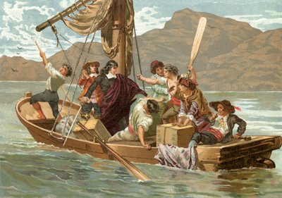 Descartes och båtsmännen på Elba av Josep or Jose Planella Coromina
