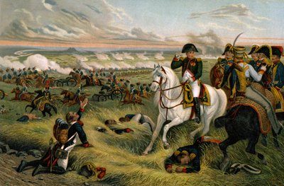 Historia. Frankrike. Franska Ist-imperiet. Napoleon I i slaget vid Wagram av Joseph Louis Hippolyte (after) Bellange