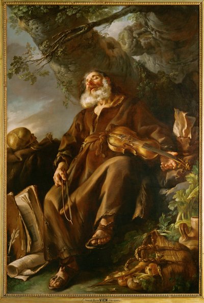 Der schlafende Einsiedler von Joseph-Marie the Elder Vien