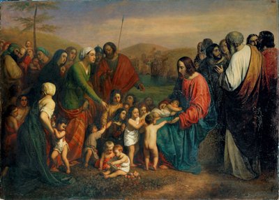 Låt barnen komma till mig (målning på duk) av Joseph-Nicolas Robert-Fleury