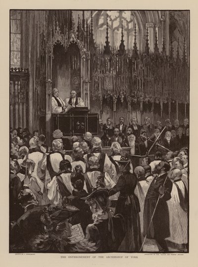 Kröning av ärkebiskopen av York (gravyr) av Joseph (after) Finnemore