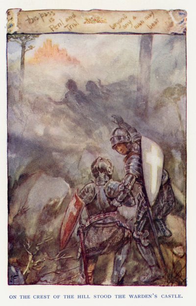Illustration till Sir Knight of the Splendid Way (färglitografi) av Joseph (after) Finnemore