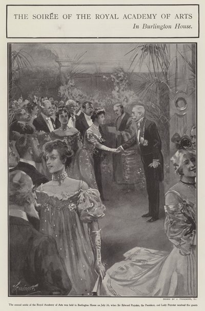 Soaréen av Royal Academy of Arts i Burlington House, London (litho) av Joseph (after) Finnemore