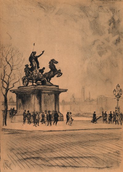 Boadicea, Westminster Bridge (litho) av Joseph (after) Pennell