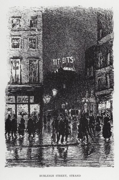 Burleigh Street, Strand (litho) av Joseph (after) Pennell