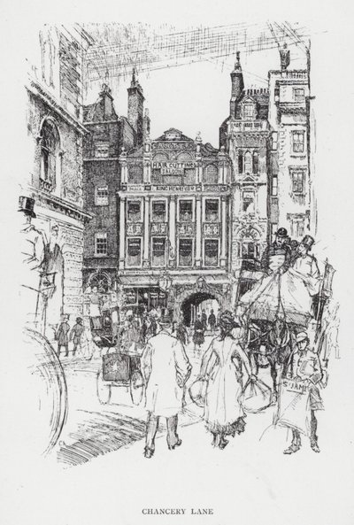 Chancery Lane (litho) av Joseph (after) Pennell