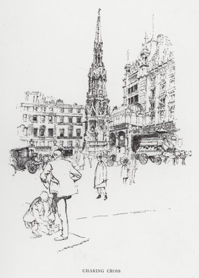 Charing Cross (litho) av Joseph (after) Pennell