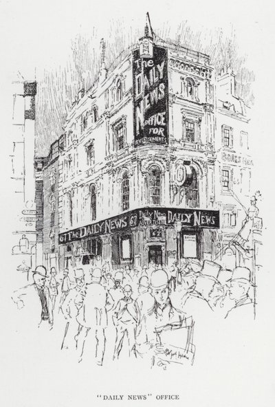 "Daily News" Office (litho) av Joseph (after) Pennell