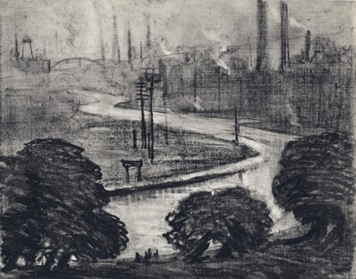 Östra London, floden Lea (litho) av Joseph (after) Pennell