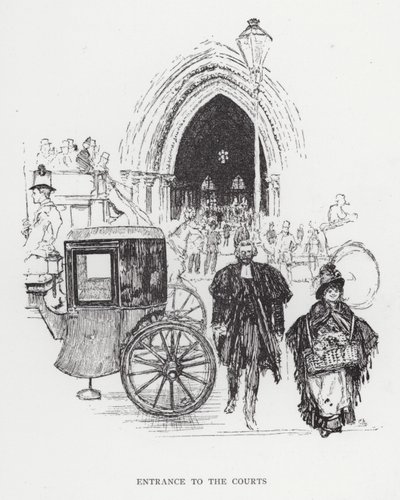 Ingång till domstolarna (litho) av Joseph (after) Pennell