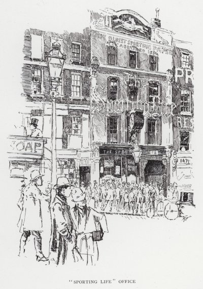 Kontoret "Sporting Life" (litho) av Joseph (after) Pennell