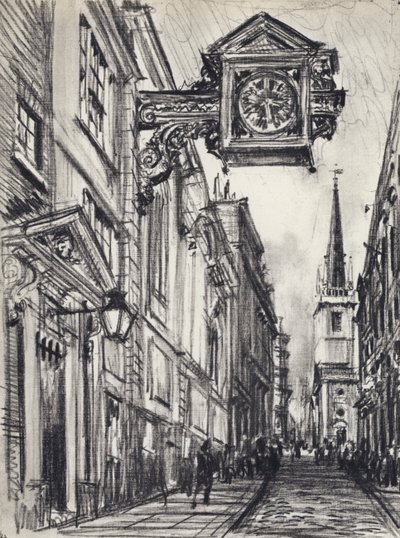 St Mary-at-Hill (litho) av Joseph (after) Pennell