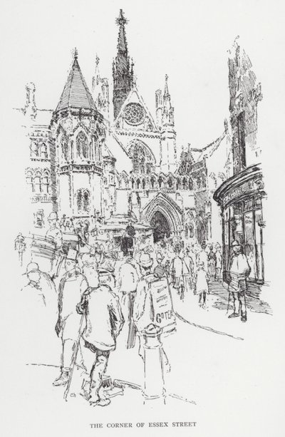 The Corner of Essex Street (litho) av Joseph (after) Pennell