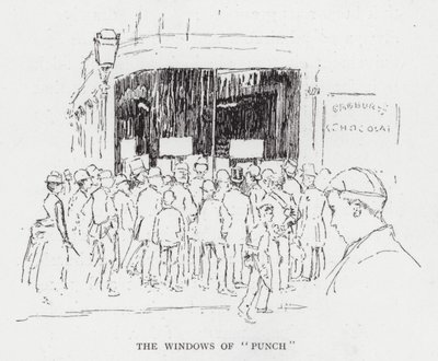 Fönstren i "Punch" (litho) av Joseph (after) Pennell