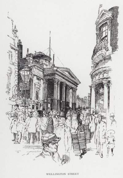 Wellington Street (litho) av Joseph (after) Pennell