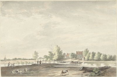 Färjehuset på Lek nära Schoonhoven av Joseph Adolf Schmetterling