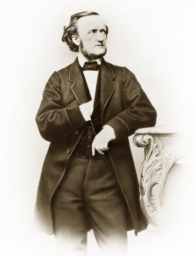 Porträtt av Richard Wagner (1813-1883), tysk kompositör foto av Joseph Albert (1825-1886) av Joseph Albert