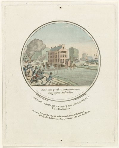 Attack på Duivendrecht-bron, 1787 Action för Gevalle aan Duyvendregse brug buyten Amsterdam / Action arrivée au pont de Duyvendregt hors d