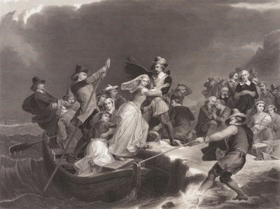 Pilgrimerna landade vid Plymouth Rock 1620 av Joseph Andrews