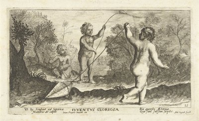 Barn som flyger drakar Iuventus gloriosa (titel på objekt) av Joseph Antoine Cochet