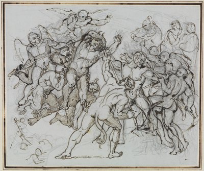 Vid becksjön, krämaren Ciampolo från Navarra (Dantes Inferno, Canto 22, V 34) av Joseph Anton Koch