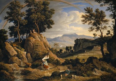 Landskap nära Olevano med regnbåge, 1823-24 av Joseph Anton Koch