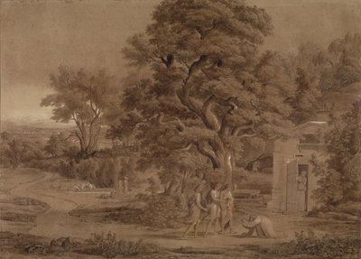 Landskap med Abraham och de tre änglarna i Mambre-dalen av Joseph Anton Koch