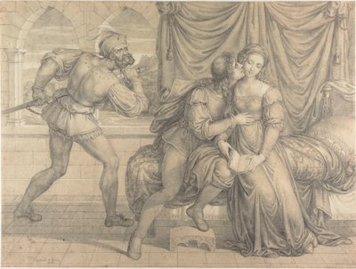 Paolo och Francesca, överraskade av Gianciotto Malatesta, 1809. av Joseph Anton Koch