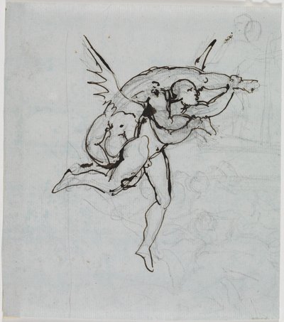 Studie av rådsherren från Lucca, Dantes Inferno, sång 21, vers 34 av Joseph Anton Koch