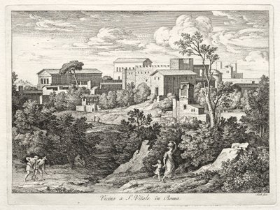 Utsikt över San Vitale, Rom, ca. 1810. av Joseph Anton Koch