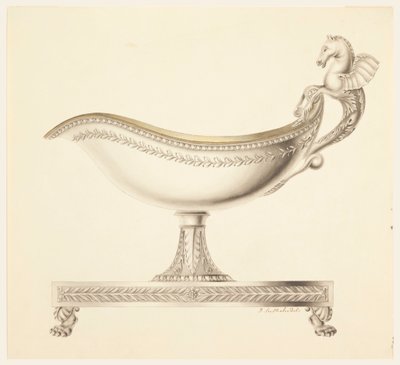 Teckning, upphöjning av en såsbåt, 1790-1825 av Joseph Anton Seethaler Ii