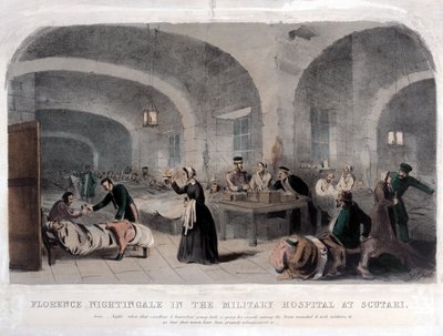 Florence Nightingale (1820-1910) på militärsjukhuset i Scutari under Krimkriget, 1856. av Joseph Austin Benwell