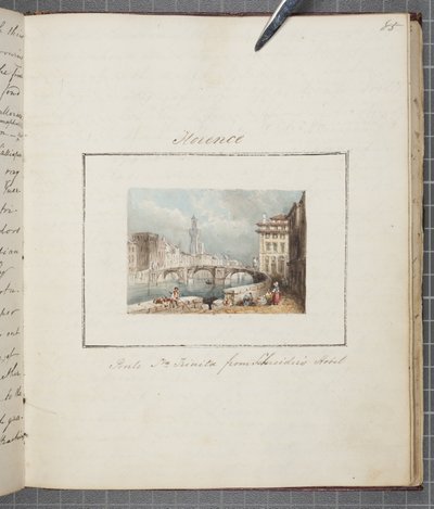 Florence, inklistrad i Thomas Moodys Journal of a tour through Schweiz and Italy, 1822 (wc på papper) av Joseph Axe Sleap