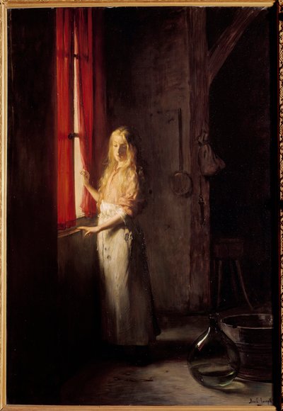 Askungen Illustration för berättelsen om Charles Perrault. Målning av Joseph Bail (1862-1921) 1800-talets Paris, dekorativ konst - Askungens illustration till berättelsen om Charles Perrault. Målning av Joseph Bail (1862-1921) av Joseph Bail