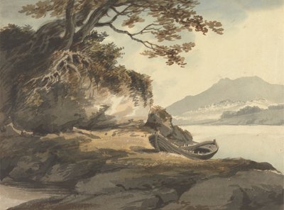Båt vid en sjö av Joseph Barber