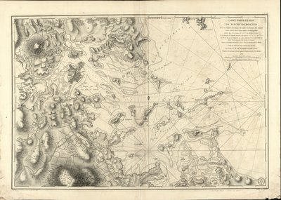 Ett speciellt diagram över hamnen i Boston, som visar sonderna, sandrelarna, klipporna, amaien och andra riktningar som är användbara vid navigering. av Joseph Bernard; Des Barres Chabert