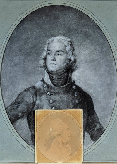 Porträtt av general Louis Lazare Hoche (1768-1797) Nedan, porträtt av Anarchasis Cloots (1755-1794), deputerad vid Nationalkonventet. Teckning av Joseph Boze (1744/1745-1826) 1700-talet. Versailles, Lambinet museum av Joseph Boze
