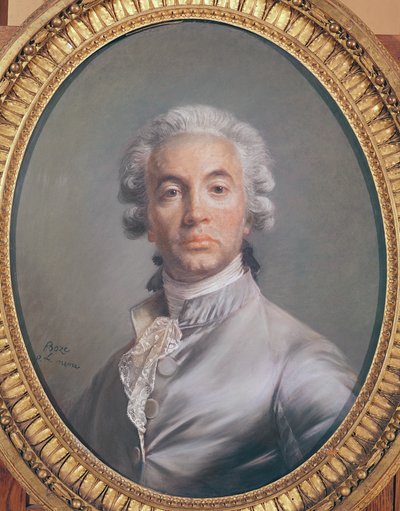 Självporträtt (pastell på blått papper) av Joseph Boze