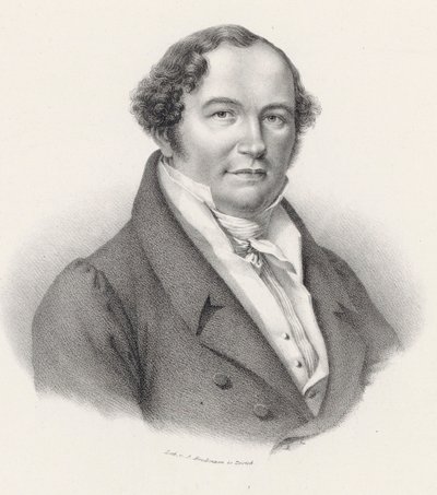 Porträtt av kompositören Conradin Kreutzer 1780-1849. av Joseph Brodtmann