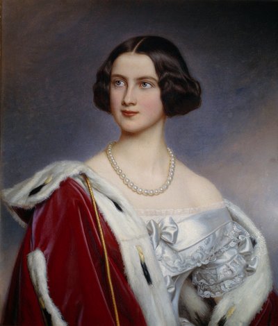 Porträtt av prinsessan Maria av Preussen (1825-1889) Målning av Joseph Karl Stieler (1781-1858) (ec.all.) 1800-talets München. Chateau De Nymphenburg av Joseph Carl Stieler